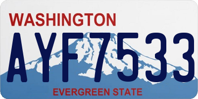 WA license plate AYF7533