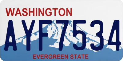 WA license plate AYF7534