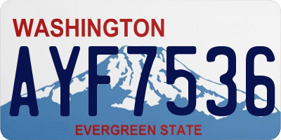WA license plate AYF7536