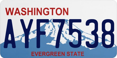 WA license plate AYF7538