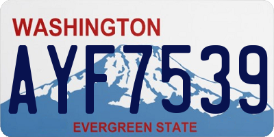 WA license plate AYF7539