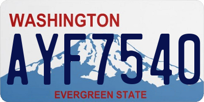 WA license plate AYF7540