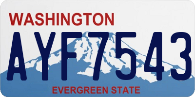WA license plate AYF7543