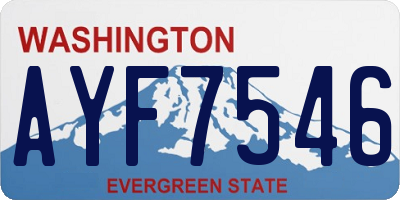 WA license plate AYF7546