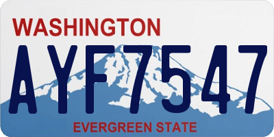 WA license plate AYF7547