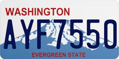 WA license plate AYF7550