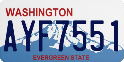 WA license plate AYF7551