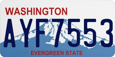 WA license plate AYF7553