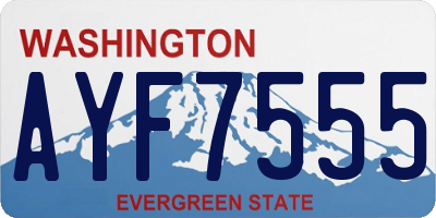 WA license plate AYF7555