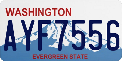 WA license plate AYF7556