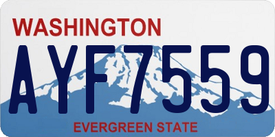WA license plate AYF7559