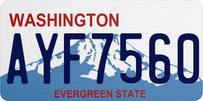 WA license plate AYF7560