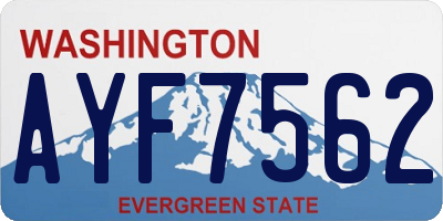 WA license plate AYF7562