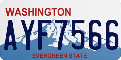WA license plate AYF7566
