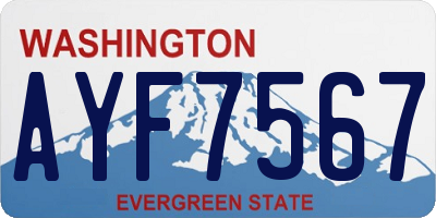 WA license plate AYF7567