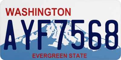WA license plate AYF7568
