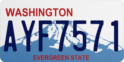 WA license plate AYF7571