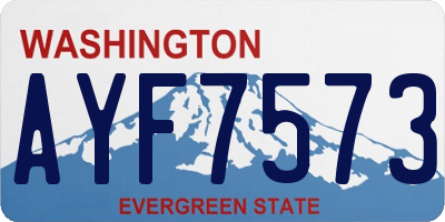 WA license plate AYF7573