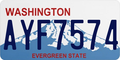 WA license plate AYF7574
