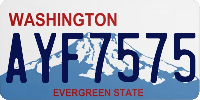 WA license plate AYF7575