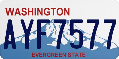 WA license plate AYF7577