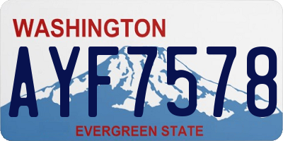 WA license plate AYF7578