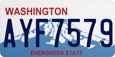 WA license plate AYF7579