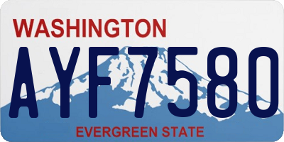 WA license plate AYF7580
