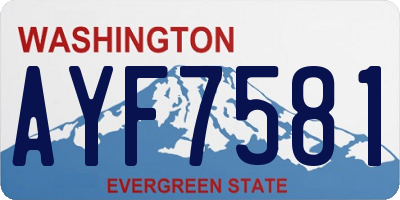 WA license plate AYF7581