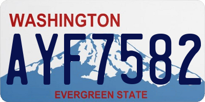 WA license plate AYF7582
