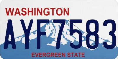 WA license plate AYF7583