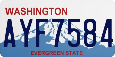 WA license plate AYF7584