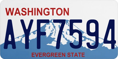 WA license plate AYF7594