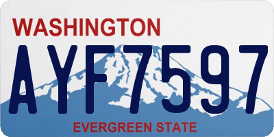 WA license plate AYF7597