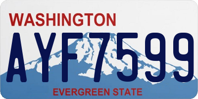 WA license plate AYF7599