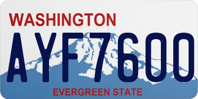 WA license plate AYF7600