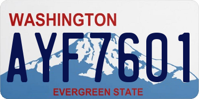 WA license plate AYF7601