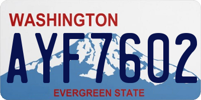WA license plate AYF7602