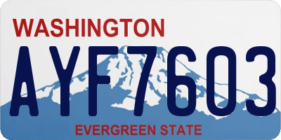 WA license plate AYF7603