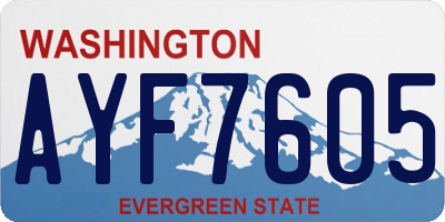 WA license plate AYF7605