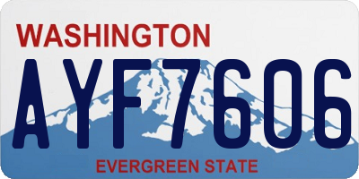 WA license plate AYF7606