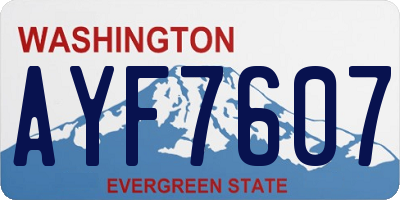 WA license plate AYF7607