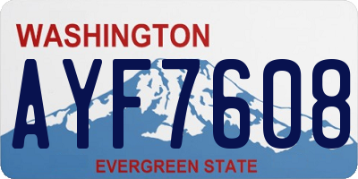 WA license plate AYF7608