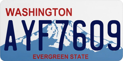 WA license plate AYF7609