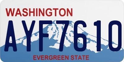 WA license plate AYF7610
