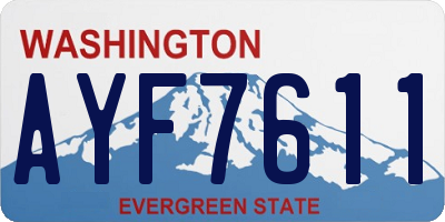 WA license plate AYF7611