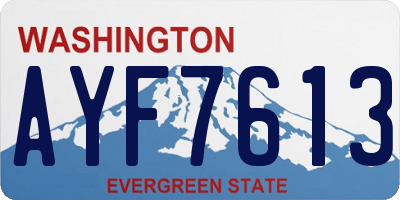 WA license plate AYF7613