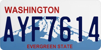 WA license plate AYF7614