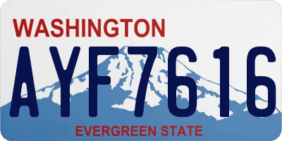 WA license plate AYF7616