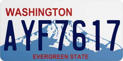 WA license plate AYF7617